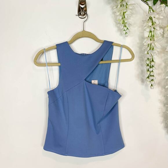 NWT SUNDAY IN BROOKLYN asymmetrical cut-out top blue boho 2850 - Picture 9 of 9